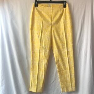 True Royal Yellow White Ankle Cropped Skinny Pants P